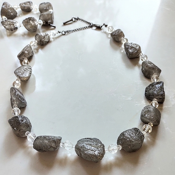Chunky Gray Statement Necklace & Bracelet by KENNETH COLE - Picture 4 of 13